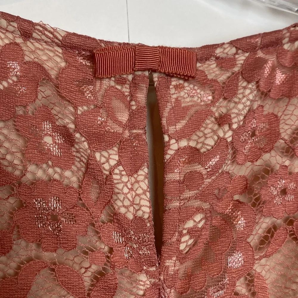 Anthropologie BHLDN Hitherto Pink Lace Overlay Dress Size 2 - Picture 9 of 13